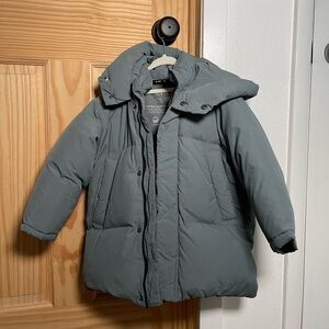 Zara water repellent long down puffer coat 3-4Y
